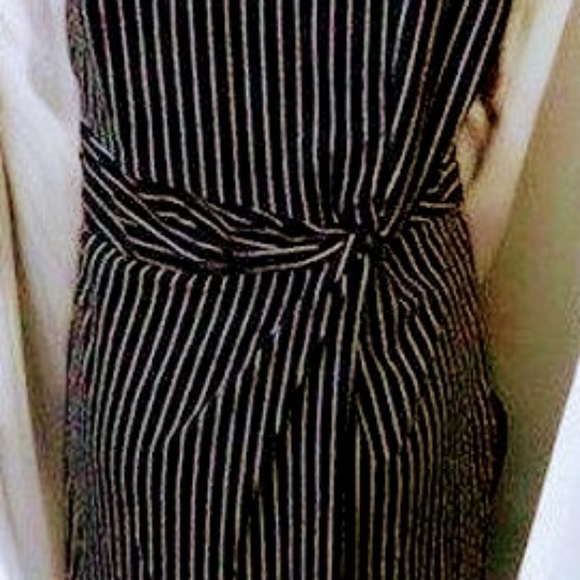 Ann Taylor Black and White Striped Sleeveless Dress - Picture 4 of 4